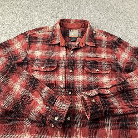 5.11 tactical Shirt Adult Large Plaid Button Up Long Sleeve Shacket Overshirt - Picture 8 of 14